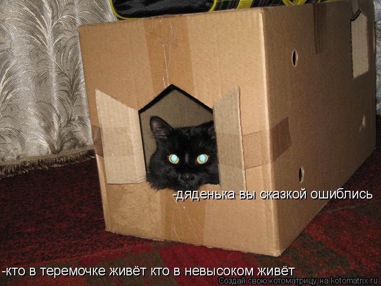 -кто в теремочке живёт кто в невысоком живёт -дяденька вы сказкой ошиблись... Котоматрица: -кто в теремочке живёт кто в невысоком живёт -дяденька вы сказкой ошиблись