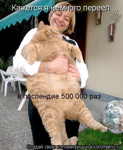 Кажется я немного переел.... в послендие 500 000 раз... Котоматрица: Кажется я немного переел.... в послендие 500 000 раз