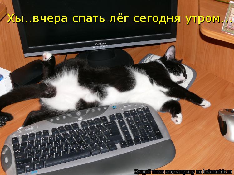 Хы..вчера спать лёг сегодня утром...... Котоматрица: Хы..вчера спать лёг сегодня утром...