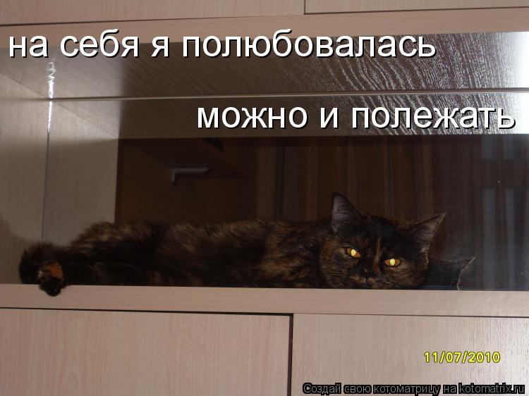на себя я полюбовалась можно и полежать... Котоматрица: на себя я полюбовалась можно и полежать