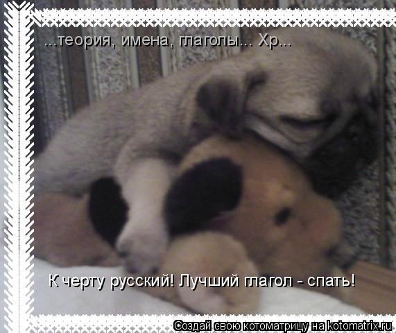 К черту русский! Лучший глагол - спать! ...теория, имена, глаголы... Хр...... Котоматрица: К черту русский! Лучший глагол - спать! ...теория, имена, глаголы... Хр...
