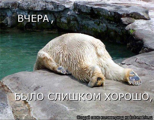 Котоматрица: ВЧЕРА , БЫЛО СЛИШКОМ ХОРОШО,