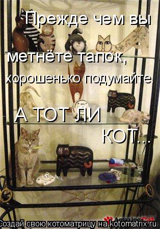 Прежде чем вы метнёте тапок, хорошенько подумайте. А ТОТ ЛИ КОТ...... Котоматрица: Прежде чем вы метнёте тапок, хорошенько подумайте. А ТОТ ЛИ КОТ...