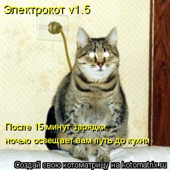 Котоматрица: Электрокот v1.5 После 15 минут зарядки, ночью освещает вам путь до кухни