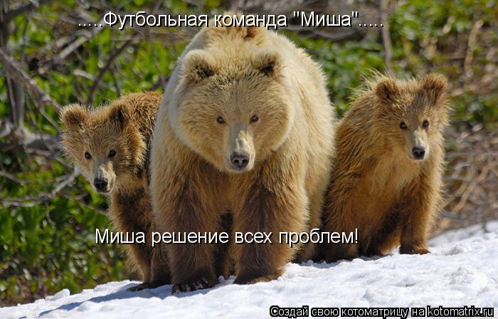 Котоматрица: .....Футбольная команда "Миша"..... Миша решение всех проблем!