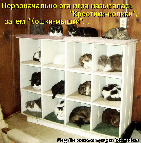 Первоначально эта игра называлась "Крестики-нолики", затем "Кошки-мышки"...... Котоматрица: Первоначально эта игра называлась "Крестики-нолики", затем "Кошки-мышки"...