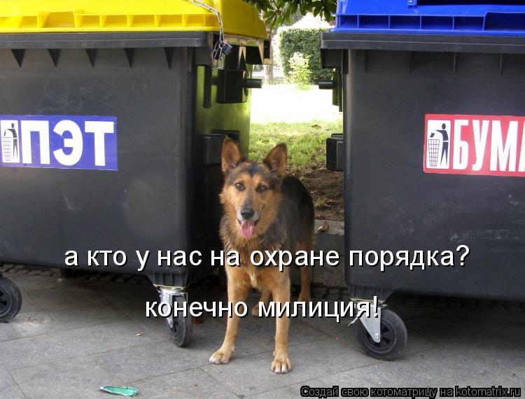 а кто у нас на охране порядка? конечно милиция!... Котоматрица: а кто у нас на охране порядка? конечно милиция!