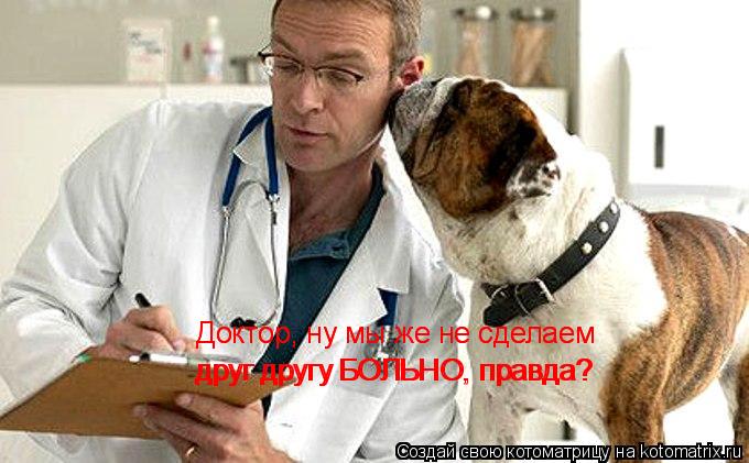 Доктор, ну мы же не сделаем Доктор, ну мы же не сделаем друг другу БОЛЬНО, правда? друг другу БОЛЬНО,... Котоматрица: Доктор, ну мы же не сделаем Доктор, ну мы же не сделаем друг другу БОЛЬНО, правда? друг другу БОЛЬНО, правда?
