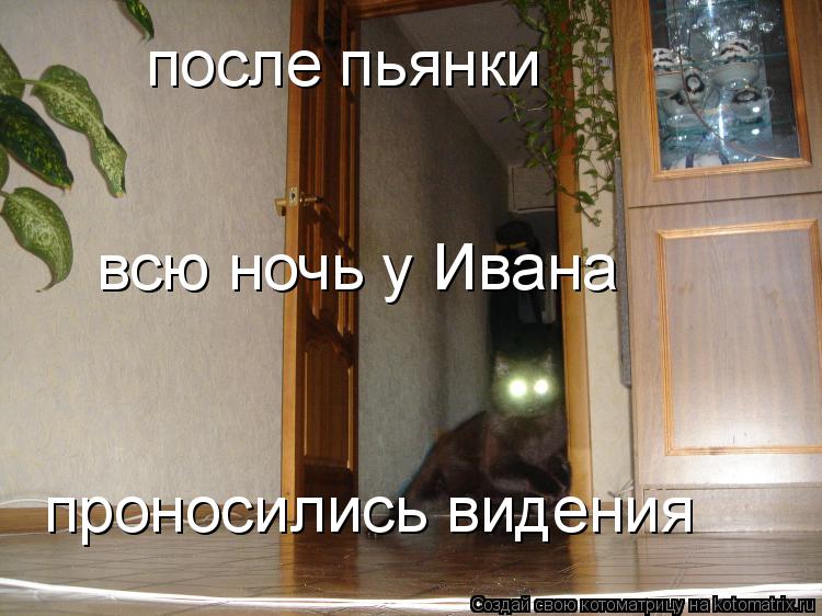всю ночь у Ивана проносились видения после пьянки... Котоматрица: всю ночь у Ивана проносились видения после пьянки