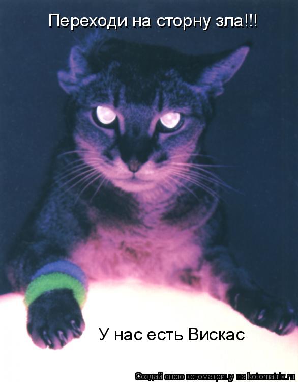 Переходи на сторну зла!!! У нас есть Вискас... Котоматрица: Переходи на сторну зла!!! У нас есть Вискас