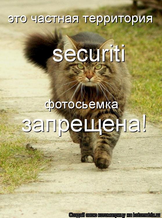 это частная территория фотосьемка запрещена! securiti... Котоматрица: это частная территория фотосьемка запрещена! securiti