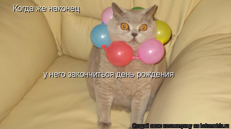 Когда же наконец у него закончиться день рождения... Котоматрица: Когда же наконец у него закончиться день рождения