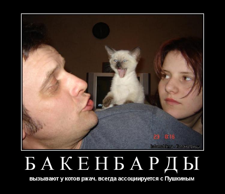 БАКЕНБАРДЫ вызывают у котов ржач. всегда ассоциируется с Пушкиным... Котоматрица: БАКЕНБАРДЫ вызывают у котов ржач. всегда ассоциируется с Пушкиным