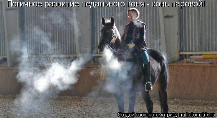 Логичное развитие педального коня - конь паровой!... Котоматрица: Логичное развитие педального коня - конь паровой!