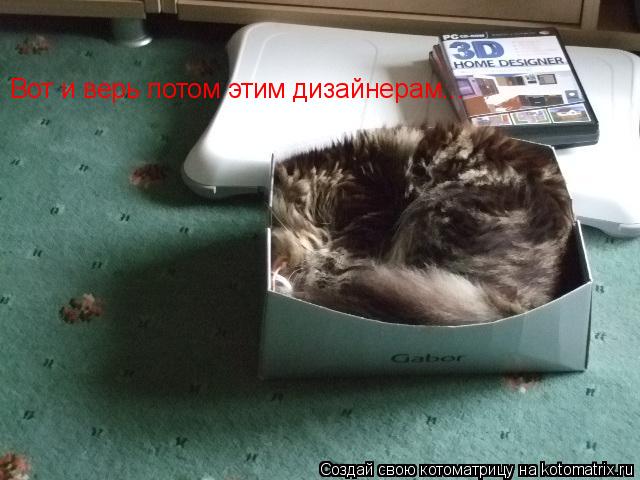 Вот и верь потом этим дизайнерам...... Котоматрица: Вот и верь потом этим дизайнерам...