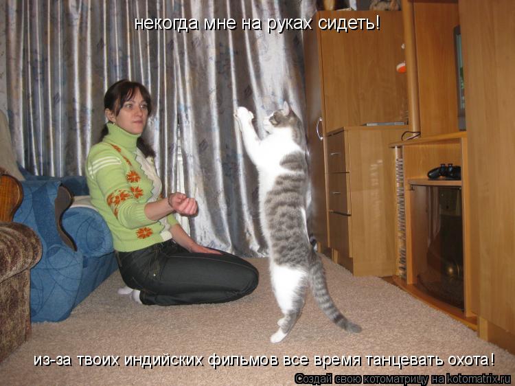 некогда мне на руках сидеть! из-за твоих индийских фильмов все время танцевать охота!... Котоматрица: некогда мне на руках сидеть! из-за твоих индийских фильмов все время танцевать охота!