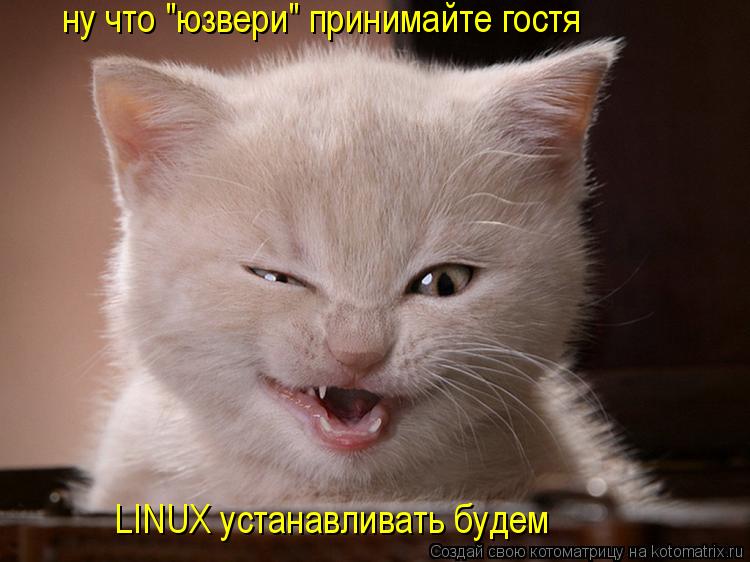 ну что "юзвери" принимайте гостя LINUX устанавливать будем... Котоматрица: ну что "юзвери" принимайте гостя LINUX устанавливать будем