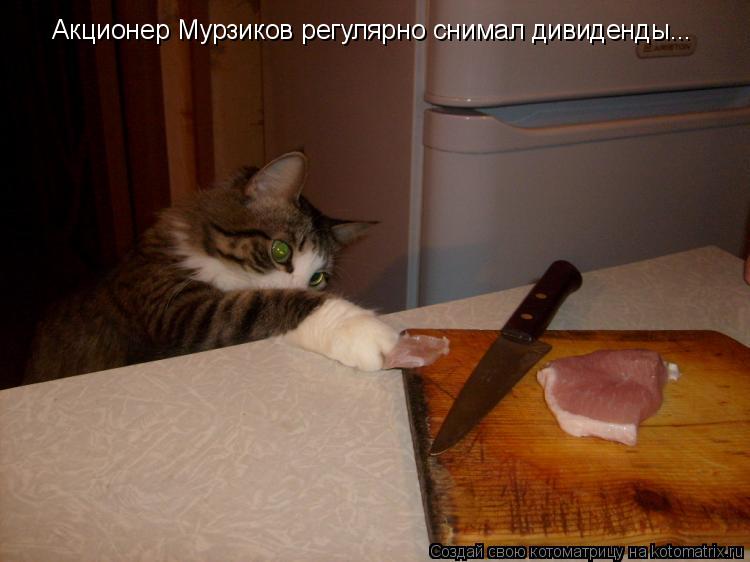 Акционер Мурзиков регулярно снимал дивиденды...... Котоматрица: Акционер Мурзиков регулярно снимал дивиденды...