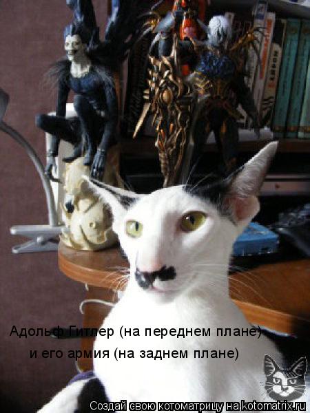 Адольф Гитлер (на переднем плане) и его армия (на заднем плане)... Котоматрица: Адольф Гитлер (на переднем плане) и его армия (на заднем плане)