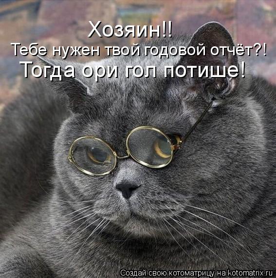 Тебе нужен твой годовой отчёт?! Хозяин!! Тогда ори гол потише!... Котоматрица: Тебе нужен твой годовой отчёт?! Хозяин!! Тогда ори гол потише!