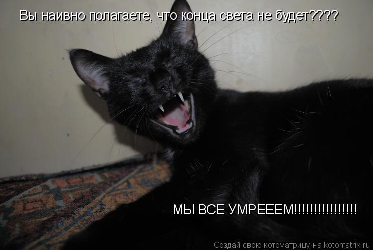 Вы наивно полагаете, что конца света не будет???? МЫ ВСЕ УМРЕЕЕМ!!!!!!!!!!!!!!!!... Котоматрица: Вы наивно полагаете, что конца света не будет???? МЫ ВСЕ УМРЕЕЕМ!!!!!!!!!!!!!!!!