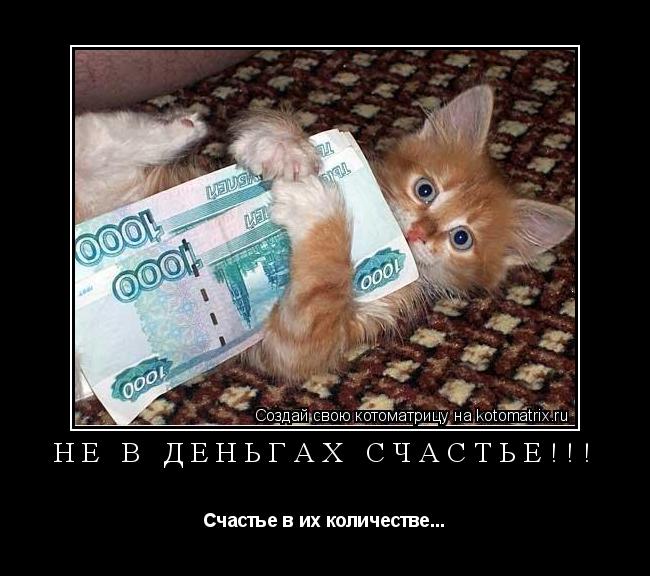 НЕ В ДЕНЬГАХ СЧАСТЬЕ!!! Счастье в их количестве...... Котоматрица: НЕ В ДЕНЬГАХ СЧАСТЬЕ!!! Счастье в их количестве...