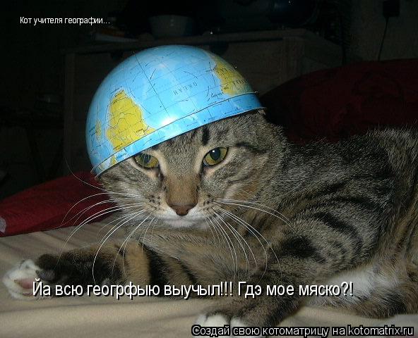 Йа всю геогрфыю выучыл!!! Гдэ мое мяско?! Кот учителя географии...... Котоматрица: Йа всю геогрфыю выучыл!!! Гдэ мое мяско?! Кот учителя географии...