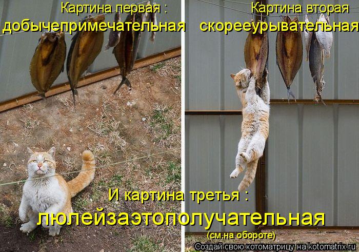 Картина первая : Картина вторая И картина третья : люлейзаэтополучательная (см.... Котоматрица: Картина первая : Картина вторая И картина третья : люлейзаэтополучательная (см.на обороте) добычепримечательная скорееурыват