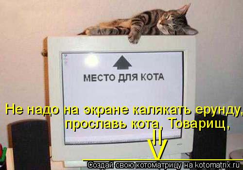 прославь кота, Товарищ, V II Не надо на экране калякать ерунду, _____________________... Котоматрица: прославь кота, Товарищ, V II Не надо на экране калякать ерунду, _____________________