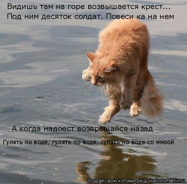 Видишь там на горе возвышается крест... Видишь там на горе возвышается крест... Под ним десяток солда... Котоматрица: Видишь там на горе возвышается крест... Видишь там на горе возвышается крест... Под ним десяток солдат. Повеси ка на нем А когда надоест возвр