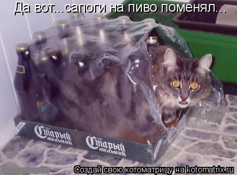 Да вот...сапоги на пиво поменял...... Котоматрица: Да вот...сапоги на пиво поменял...
