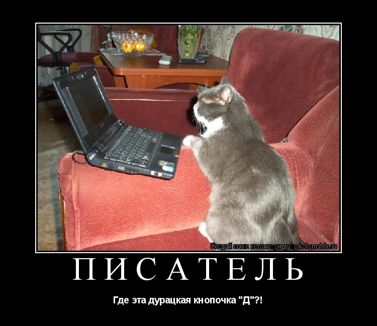 ПИСАТЕЛЬ Где эта дурацкая кнопочка "Д"?!... Котоматрица: ПИСАТЕЛЬ Где эта дурацкая кнопочка "Д"?!