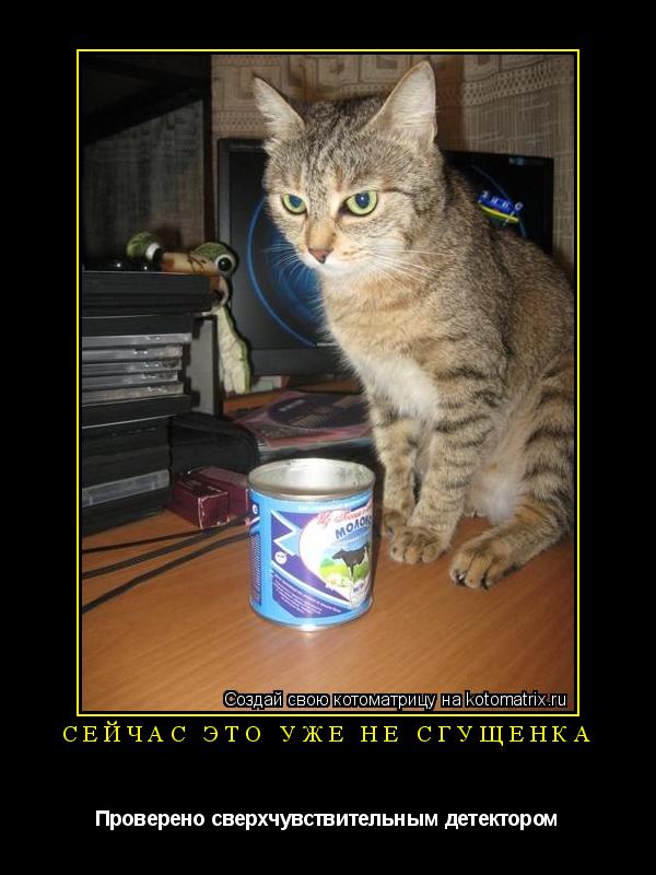 СЕЙЧАС ЭТО УЖЕ НЕ СГУЩЕНКА Проверено сверхчувствительным детектором... Котоматрица: СЕЙЧАС ЭТО УЖЕ НЕ СГУЩЕНКА Проверено сверхчувствительным детектором