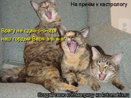 На приём к кастрологу Врагу не сдаё-о-о-оца наш гордый Варя-а-а-а-аг... Котоматрица: На приём к кастрологу Врагу не сдаё-о-о-оца наш гордый Варя-а-а-а-аг