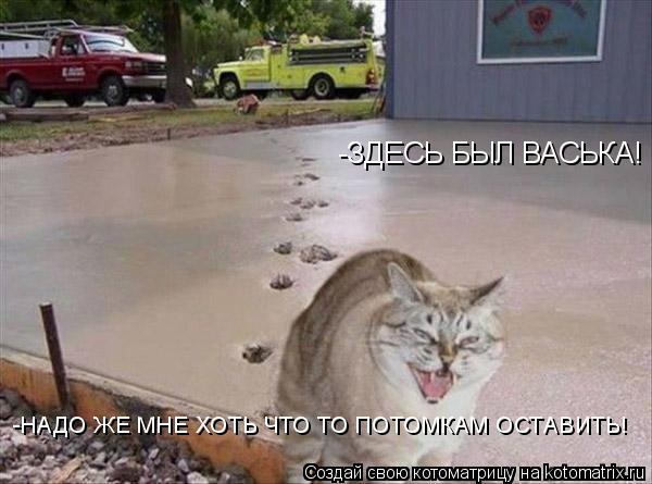 -ЗДЕСЬ БЫЛ ВАСЬКА! -НАДО ЖЕ МНЕ ХОТЬ ЧТО ТО ПОТОМКАМ ОСТАВИТЬ!... Котоматрица: -ЗДЕСЬ БЫЛ ВАСЬКА! -НАДО ЖЕ МНЕ ХОТЬ ЧТО ТО ПОТОМКАМ ОСТАВИТЬ!
