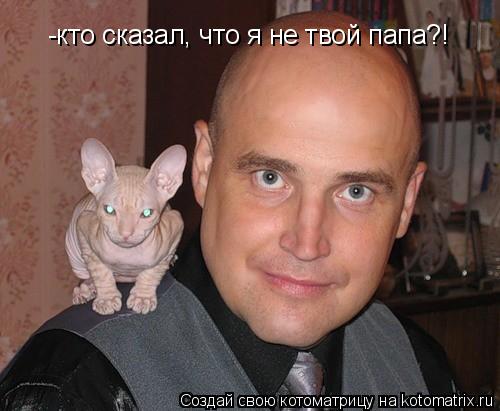 -кто сказал, что я не твой папа?!... Котоматрица: -кто сказал, что я не твой папа?!