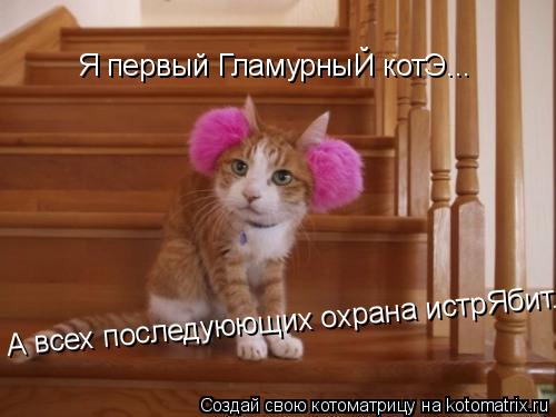 Я первый ГламурныЙ котЭ... А всех последуюющих охрана истрЯбит...... Котоматрица: Я первый ГламурныЙ котЭ... А всех последуюющих охрана истрЯбит...