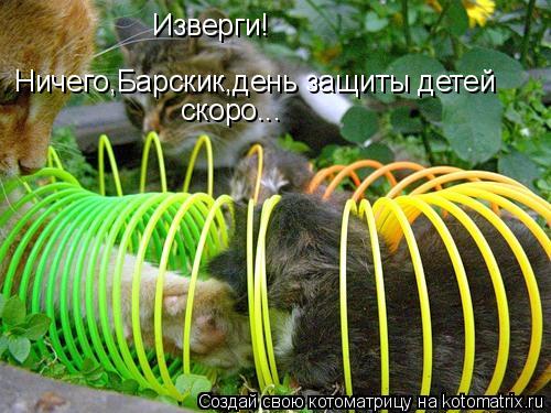 Изверги! Ничего,Барскик,день защиты детей скоро...... Котоматрица: Изверги! Ничего,Барскик,день защиты детей скоро...