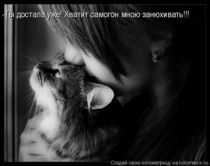 -Ты достала уже! Хватит самогон мною занюхивать!!!... Котоматрица: -Ты достала уже! Хватит самогон мною занюхивать!!!