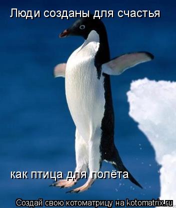Люди созданы для счастья как птица для полёта. Люди созданы для счастья как птица для полёта... Котоматрица: Люди созданы для счастья как птица для полёта. Люди созданы для счастья как птица для полёта