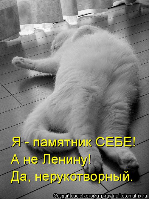 Котоматрица: Я - памятник СЕБЕ! А не Ленину! Да, нерукотворный.