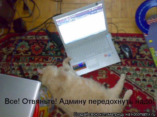 Все! Отвяньте! Админу передохнуть надо!... Котоматрица: Все! Отвяньте! Админу передохнуть надо!