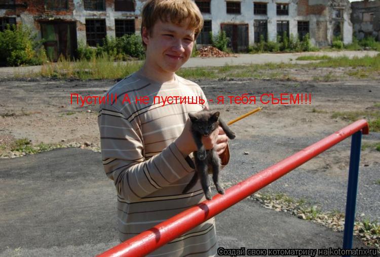 Пусти!!! А не пустишь - я тебя СЪЕМ!!!... Котоматрица: Пусти!!! А не пустишь - я тебя СЪЕМ!!!