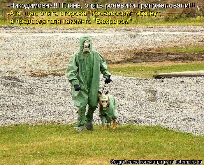 -Никодимовна!!! Глянь, опять ролевики припожаловали!!! -Ага, щас опять сторожа "Кровососом" обзовут, ... Котоматрица: -Никодимовна!!! Глянь, опять ролевики припожаловали!!! -Ага, щас опять сторожа "Кровососом" обзовут, а председателя каким-то "Бюхрером"...