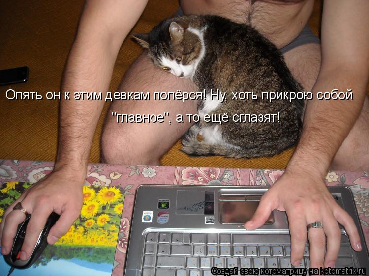 Опять он к этим девкам попёрся! Ну, хоть прикрою собой "главное", а то ещё сглазят!... Котоматрица: Опять он к этим девкам попёрся! Ну, хоть прикрою собой "главное", а то ещё сглазят!