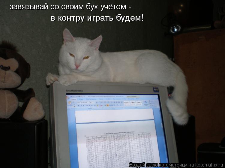 завязывай со своим бух учётом - в контру играть будем!... Котоматрица: завязывай со своим бух учётом - в контру играть будем!