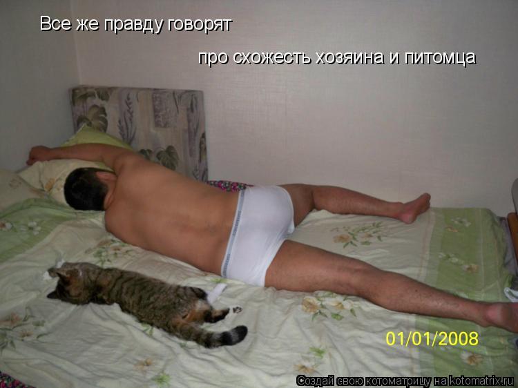 Все же правду говорят про схожесть хозяина и питомца... Котоматрица: Все же правду говорят про схожесть хозяина и питомца