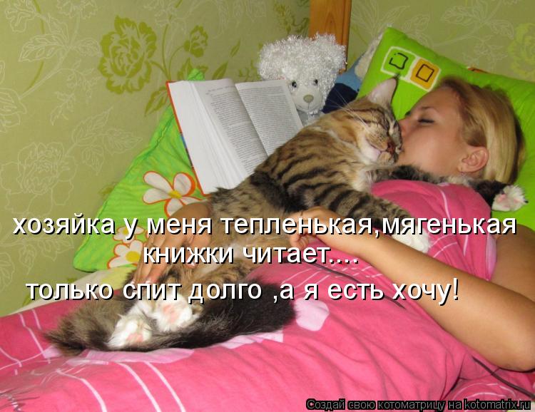 хозяйка у меня тепленькая,мягенькая только спит долго ,а я есть хочу! книжки читает....... Котоматрица: хозяйка у меня тепленькая,мягенькая только спит долго ,а я есть хочу! книжки читает....