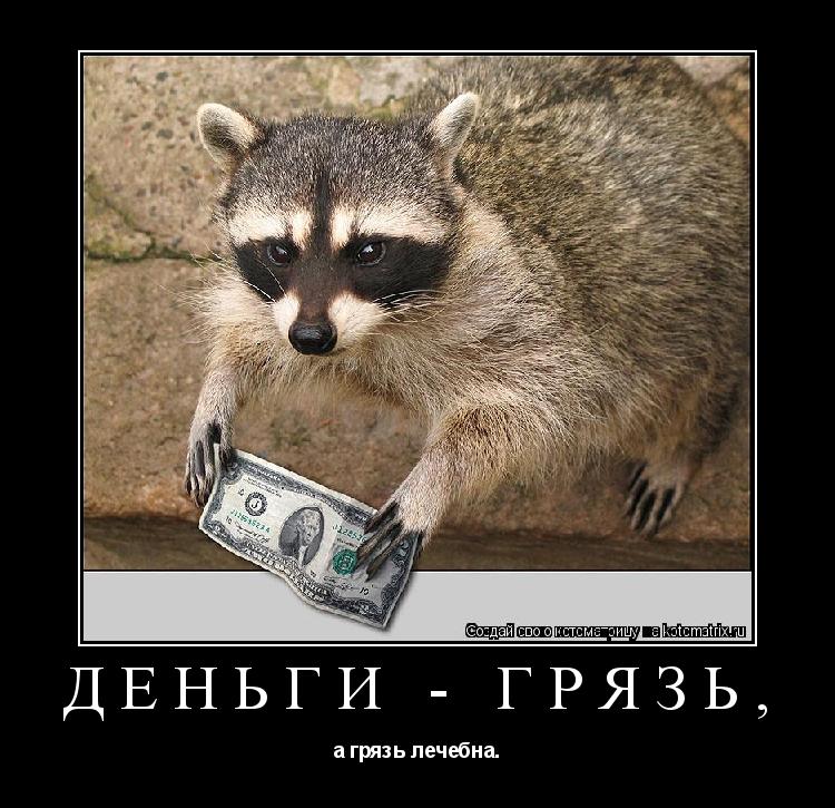 ДЕНЬГИ - ГРЯЗЬ, а грязь лечебна.... Котоматрица: ДЕНЬГИ - ГРЯЗЬ, а грязь лечебна.