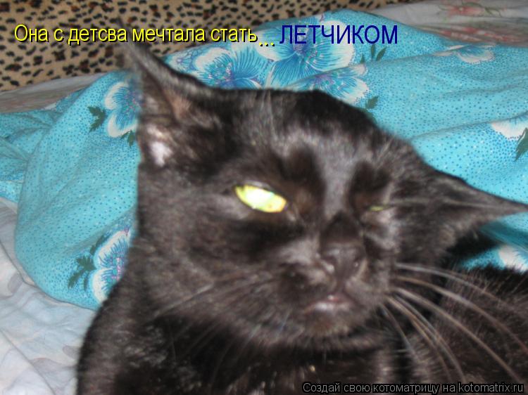 Она с детсва мечтала стать ... ЛЕТЧИКОМ... Котоматрица: Она с детсва мечтала стать ... ЛЕТЧИКОМ